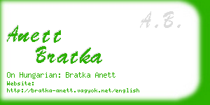 anett bratka business card